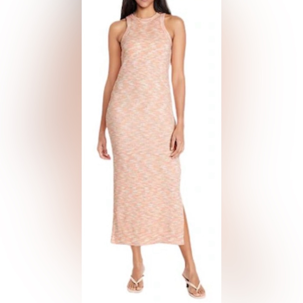 Old Navy Pink Speckled Maxi Tank Dress